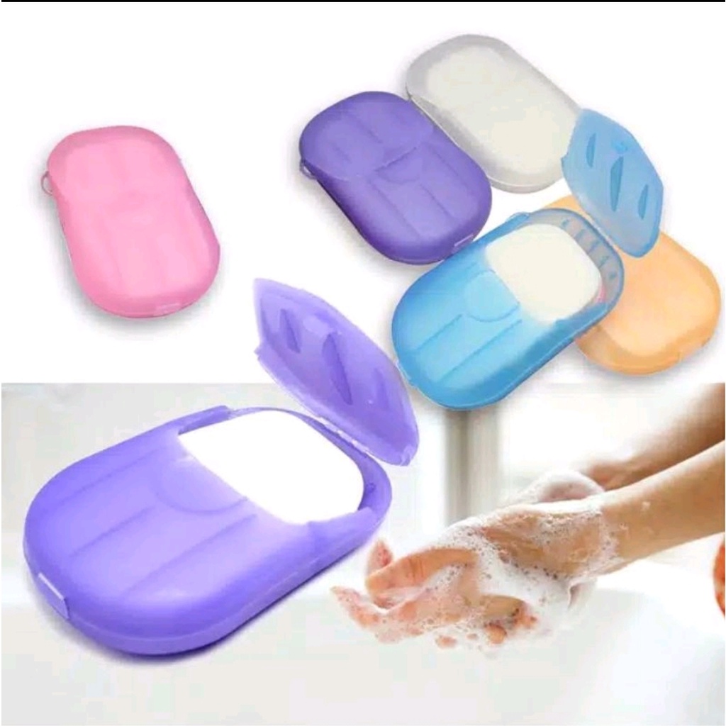 1 Pack Disposable Hand Washing Tablet Travel Carry Toilet Soap Paper Sabun Kotak Kertas Sekali