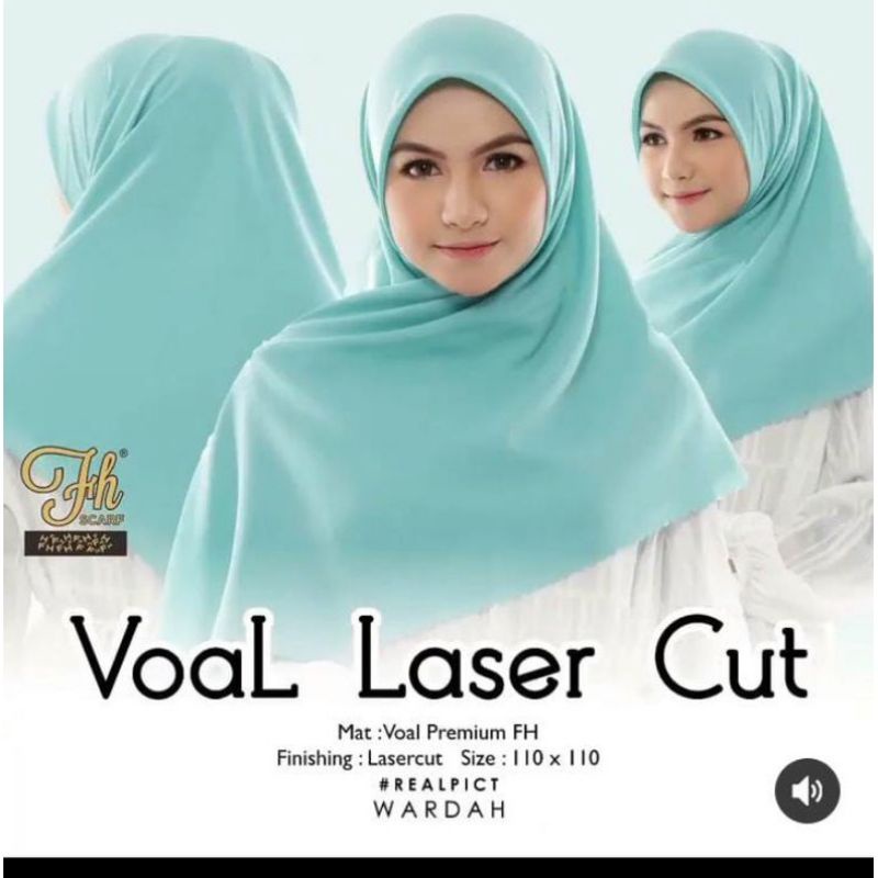 segi empat Denai polos voal premium lacer cut