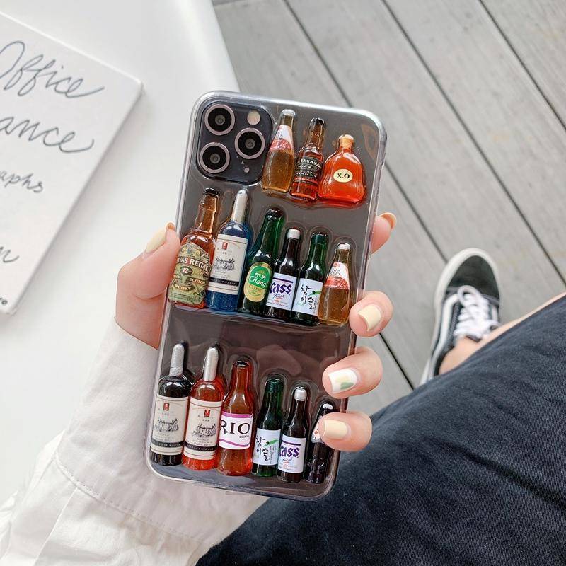 Soft Case Hp Gambar Botol Wine / Beer 3D Untuk iPhone 13 / 12 / 11promax / X / XS MAX / XR / SE / 2022 2020 / 7 / 8plus