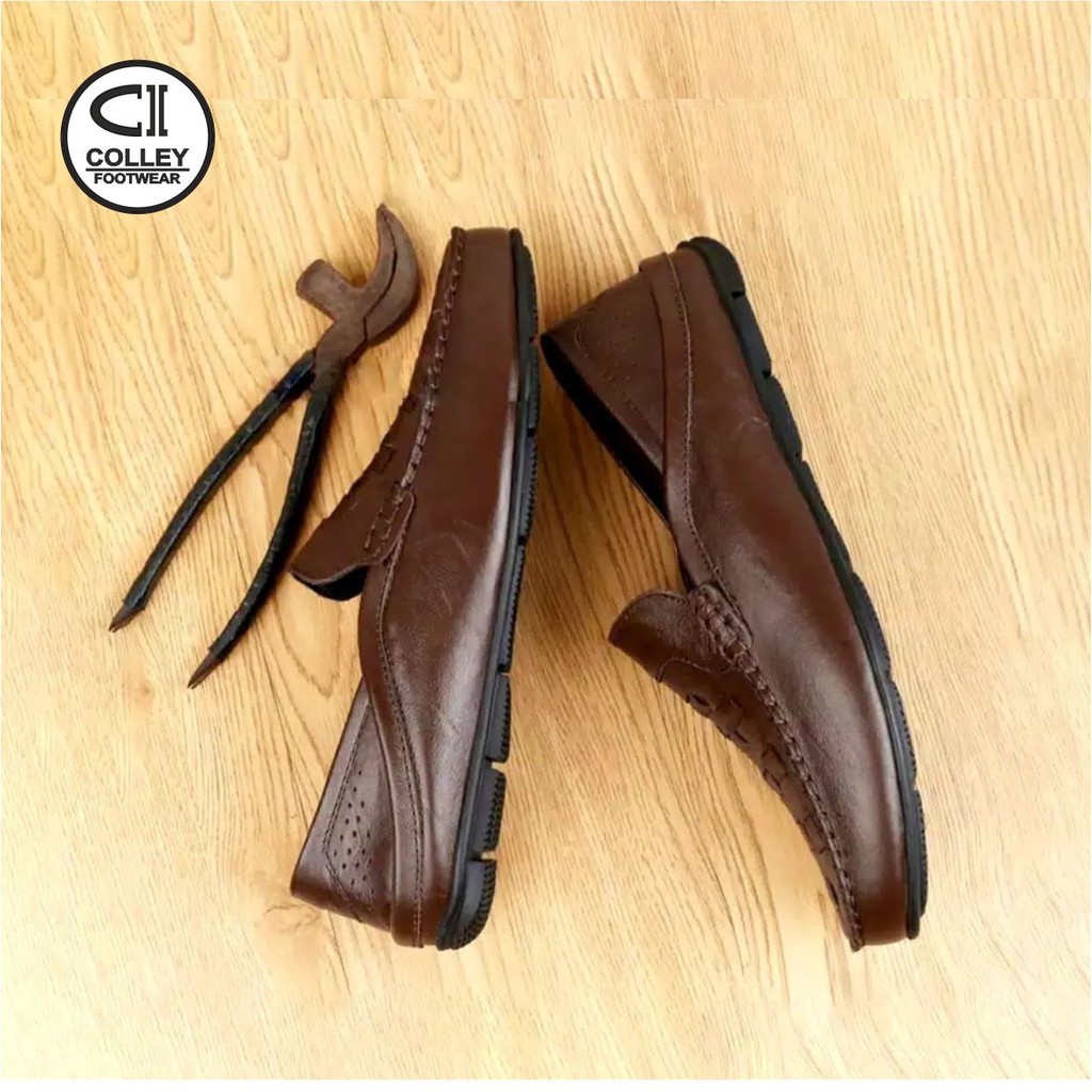 COD - SEPATU KANTOR PRIA 100% KULIT ASLI - COKELAT HITAM CLY-SMK-016