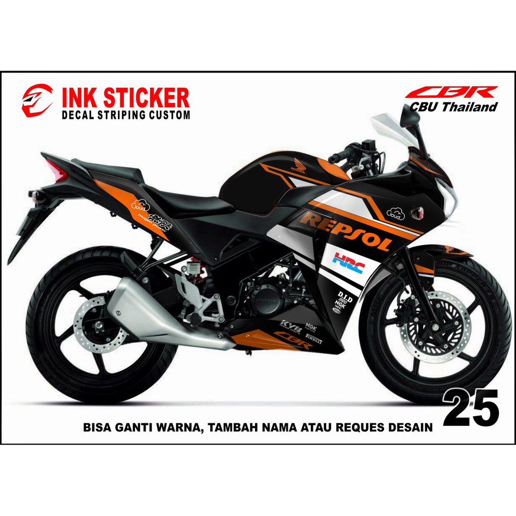 Sticker Decal CBR THAILAND, CBR CBU 150R / 250R 25 fullbody