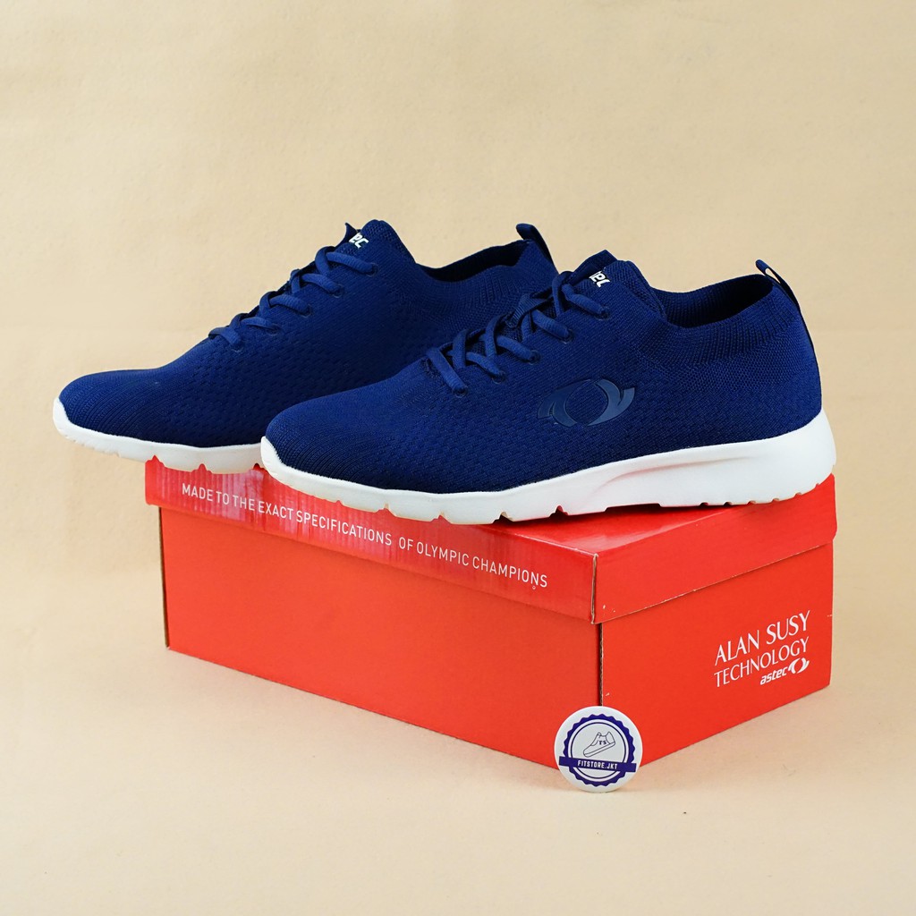 Sepatu Astec Aero Sneakers Pria ORIGINAL 100% Biru Navy Sepatu Running