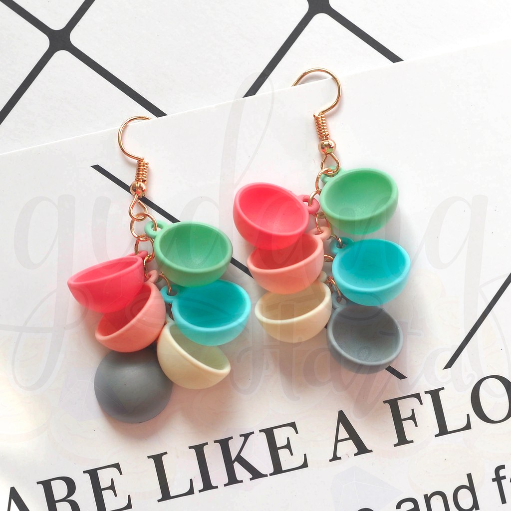 Anting Colorfull Bowl Mangkok Lucu Unik GH 203578