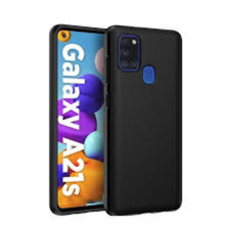 Soft Case Black Matte Samsung Galaxy A 21 S Casing Silikon Slim Blackmatte Hitam Polos Premium Murah