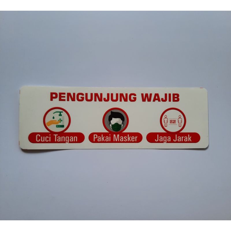 

Stiker Protokol Kesehatan | Stiker Pengunjung Wajib Cuci Tangan, Jaga Jarak, Pakai Masker