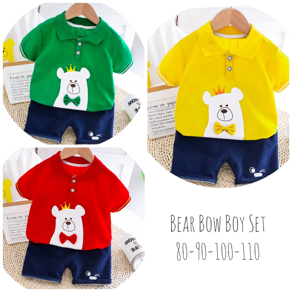 Bear Bow Boy Set/ Setelan Anak Laki-laki