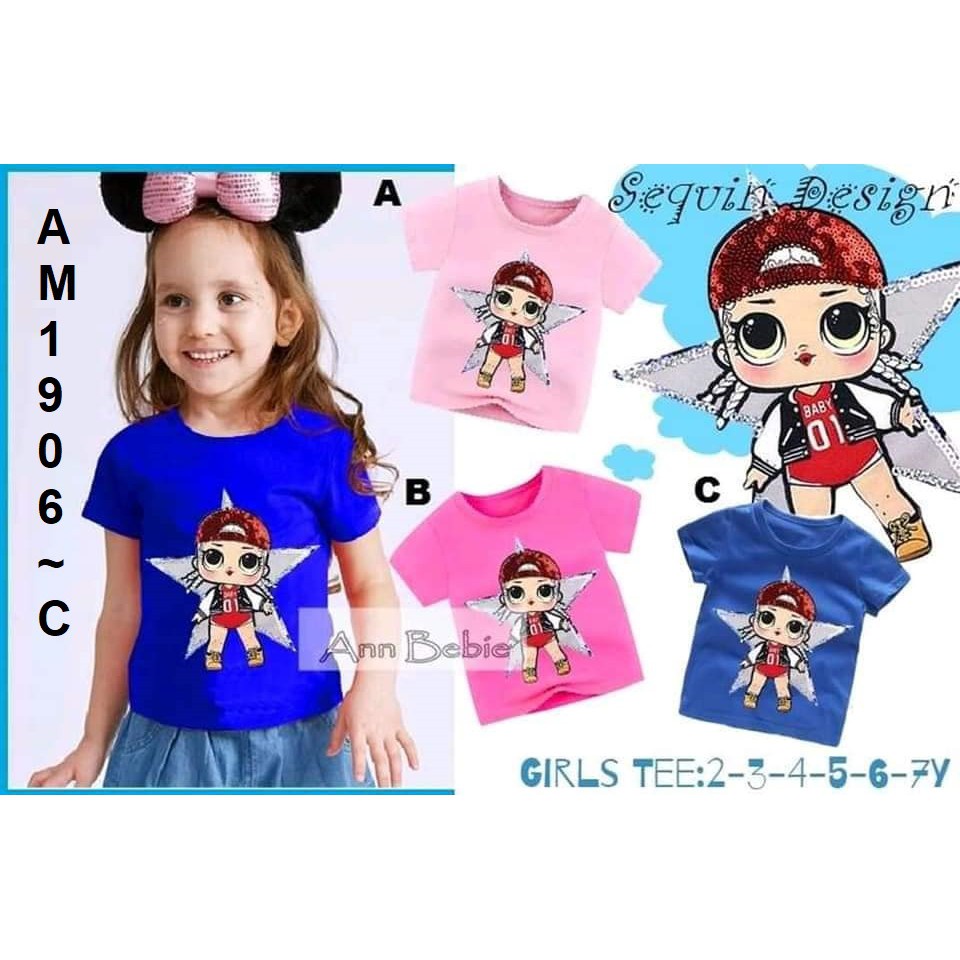 SEQUIN LOL KAOS ANAK CEWEK 2-7 TAHUN ANNMEE ANNBEBIE AM1906 CD