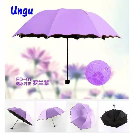 PAYUNG MAGIC UMBRELLA 3D [GRATIS BUBBLE] / Payung Hujan Dengan Motif yang KELUAR Ketika Terkena Air Hujan