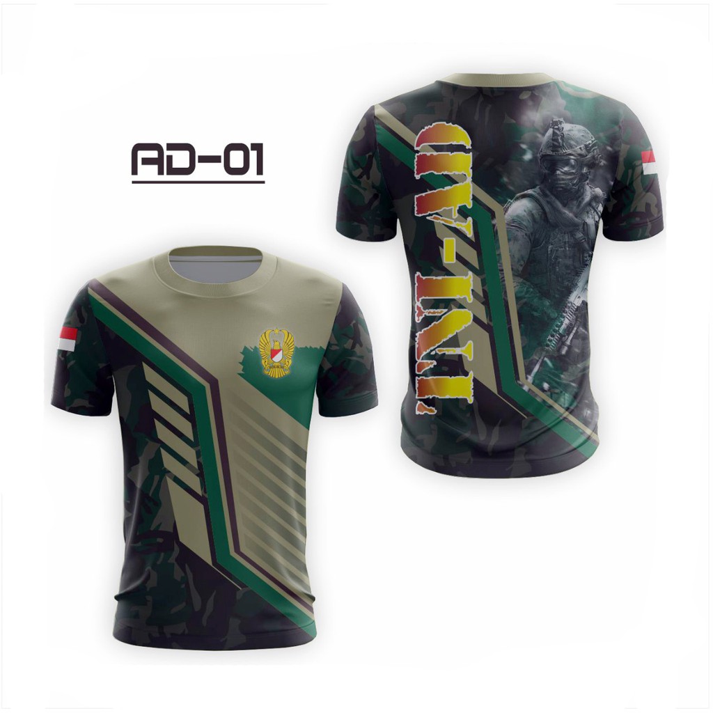 Baju Jersey TNI-AD Full Printing HD/ Promo/ Kwalitas OK/ COD (AD-01)