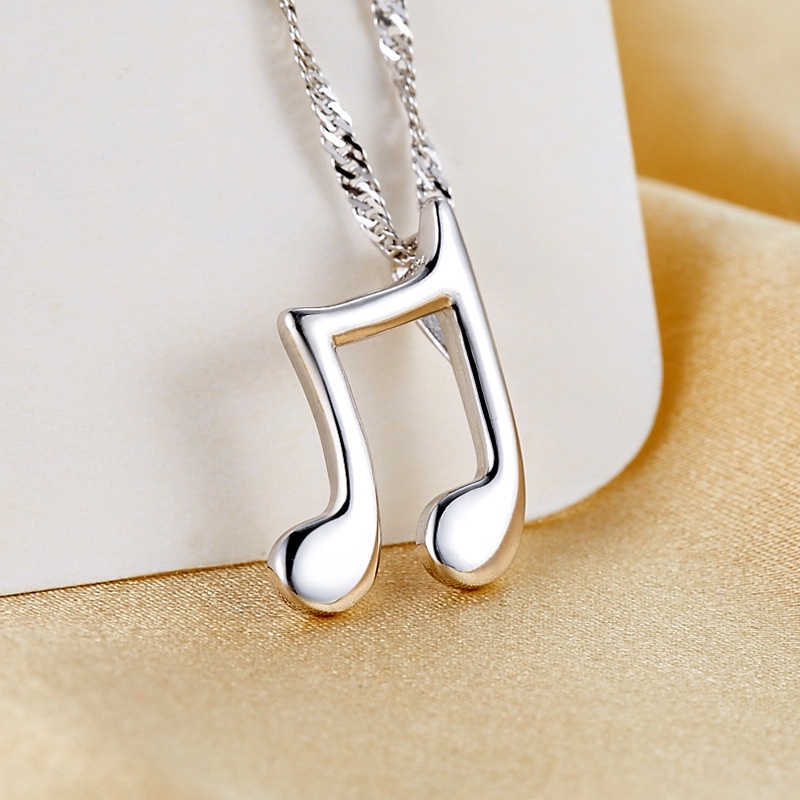 [Ready Stock]Fashion Personality Musical Note Pendant Silver Necklace