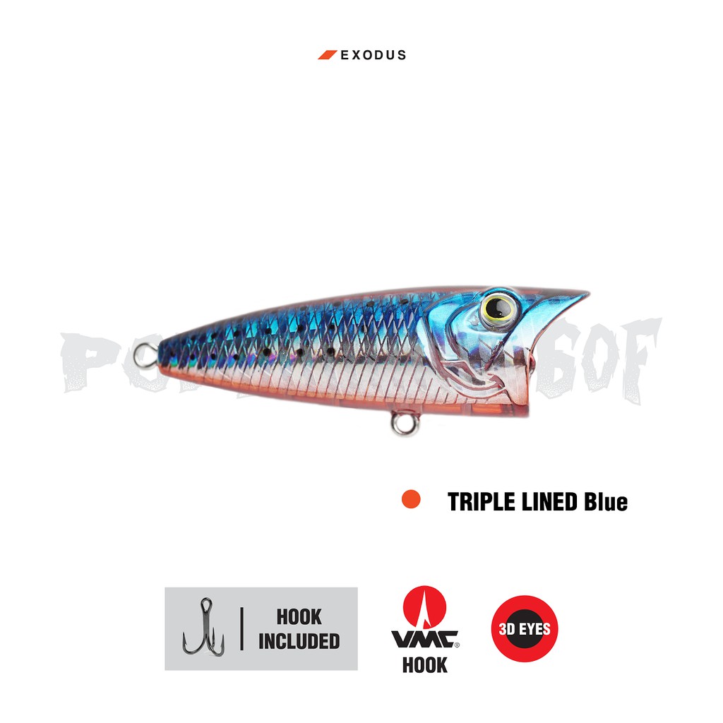 Lure Exodus Popzilla 60F - Triple Lined Blue
