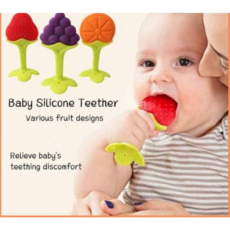 Teether bayi berbentuk buah | Mainan gigitan bayi BPA free