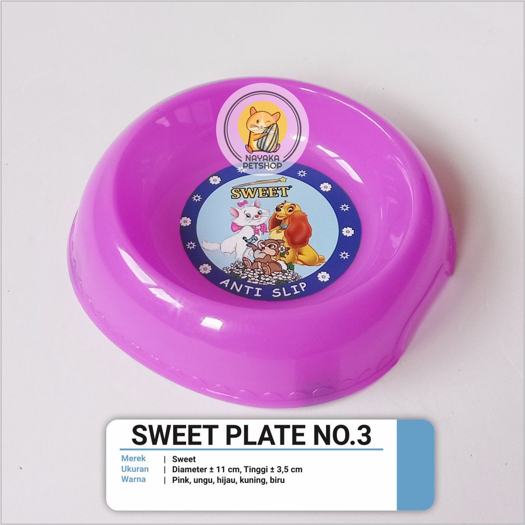 Sweet Plate No. 3 Piring Tempat Wadah Makan Hewan Hamster Sugar Glider Tupai Landak Mini Bajing