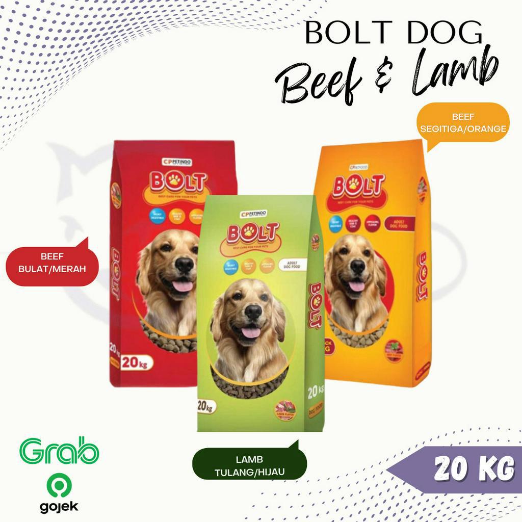 GOJEK MAKANAN ANJING BOLT DOG BEEF / LAMB 20 KG 20KG DOG FOOD DOGFOOD