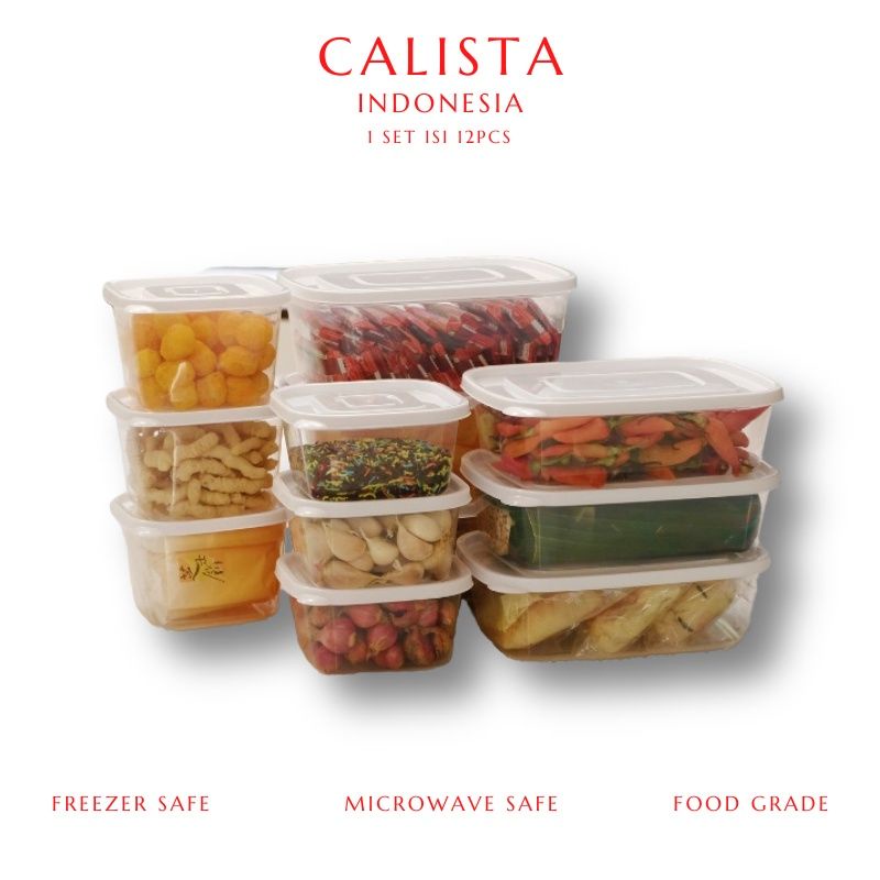 [12 pcs] KOTAK PENYIMPAN MAKANAN KULKAS TOPLES PLASTIK CALISTA RUMOI BENING SMOKE 12PCS TOPLES KULKA