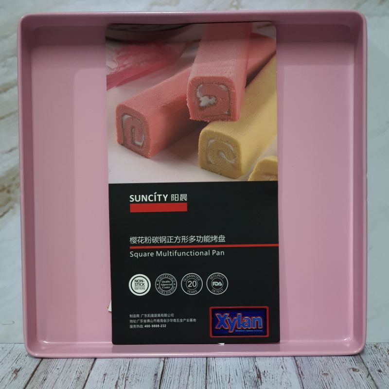 Suncity PINK multifuctional square bake pan / baking pan / loyang bolu gulung