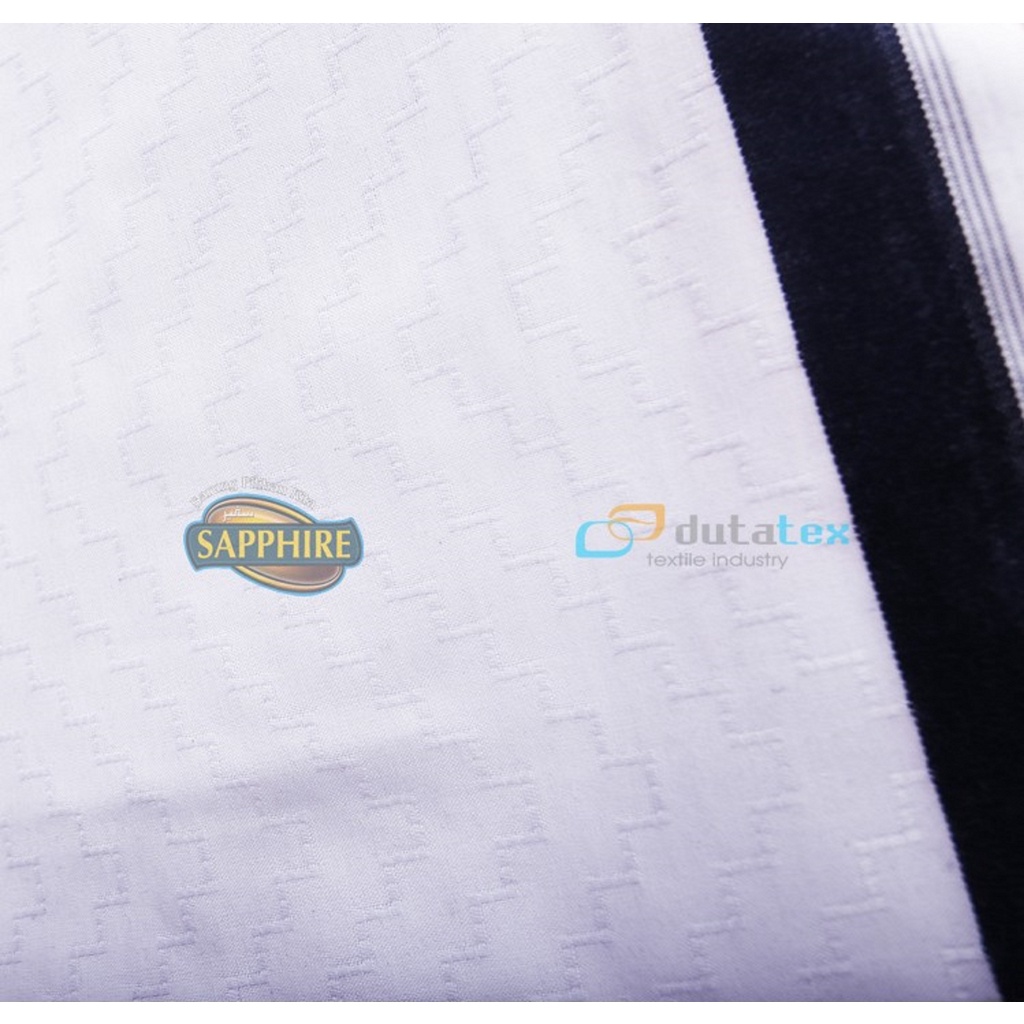 Sarung Tenun Sapphire Putih Polos Sarung Sholat Kain Sarung Pria Dewasa Original Shapire