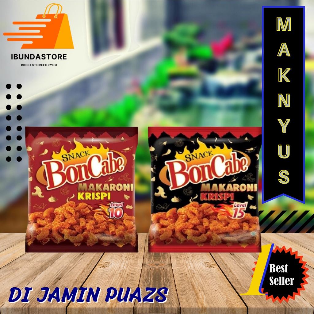 

Bon Cabe Makaroni Krispi Level 15 30g Baru / Snack Gurih Pedas Krispi / Agen Camilan Murah Surabaya / New Item Best Seller / IBUNDASTORE