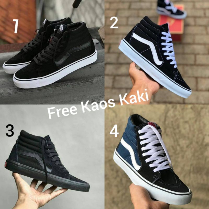 VANS OLD SKULL SK8 HIGH QUALITY SIZE 39 - 43 SEPATU SNEAKERS PRIA SEKOLAH HITAM PUTIH NAVY