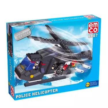 EMCO 8807 POLICE HELICOPTER BRIX LEGO HELIKOPTER ORIGINAL EMCO MURAH