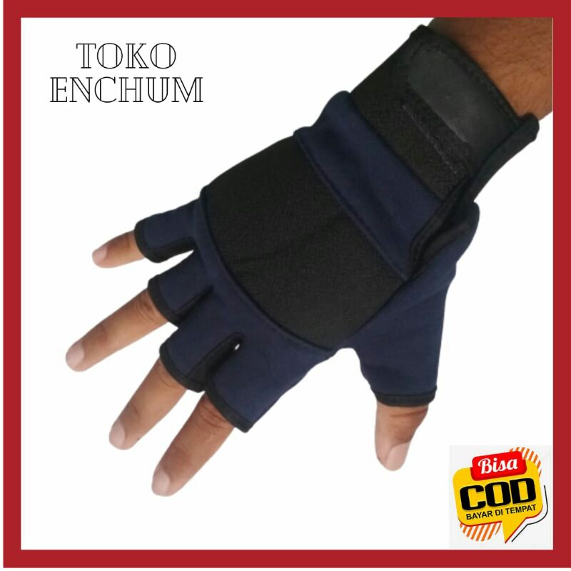 Sarung Tangan Pendek Emen Polos Murah - Motor Glove Gloves