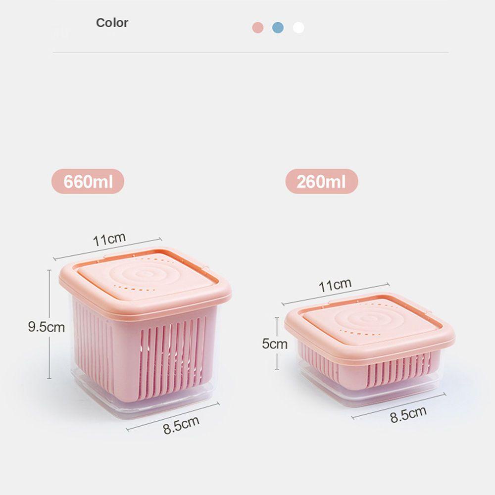 [Elegan] Wadah Penyimpanan Buah Mini Transparan Sealed Plastik Double Layer Tray Sayur Tebal