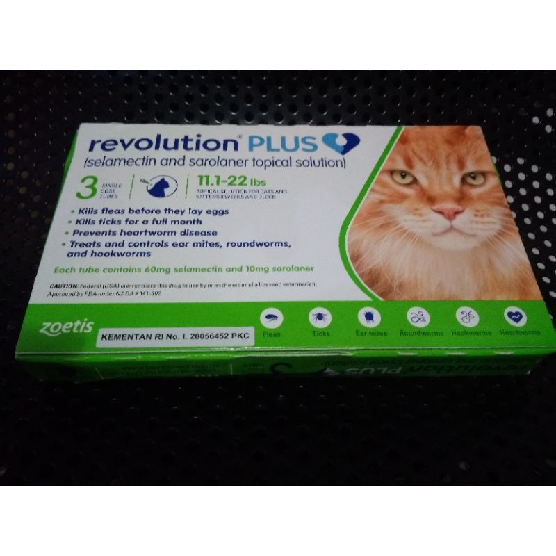 Obat tetes kutu kucing revolution plus cat 1 box
