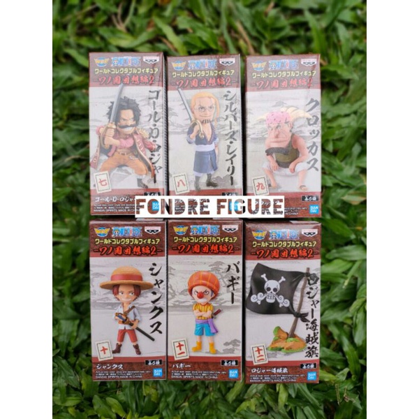 ORIGINAL WCF ONE PIECE WANOKUNI KAISOUHEN VOL 2 SET 6 WANO COUNTRY SHANK BUGGY ROGER OP ACTION FIGUR
