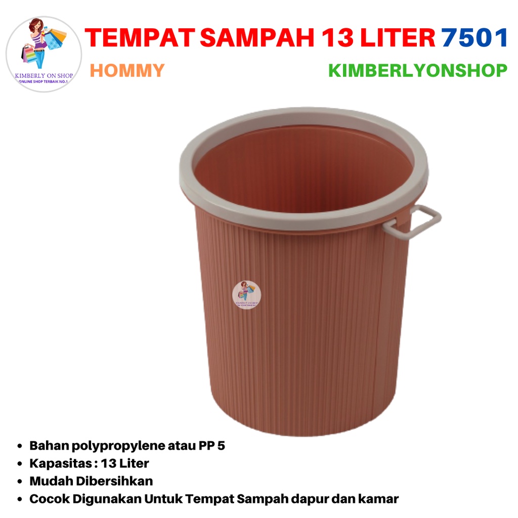 Tempat Sampah Bulat Omega 13 Liter 7501 Hommy