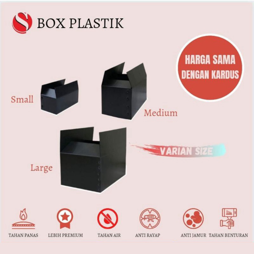 Box Packing Bahan Plastik uk.40x20x20 / Box Packing Kardus Plastik Tahan Air