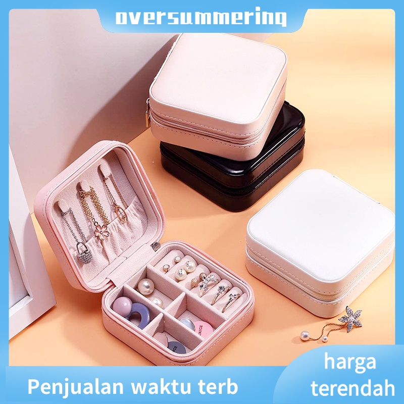 Kotak Penyimpanan Perhiasan Ready Stock Portabel Perjalanan Mini Kotak Perhiasan Kulit Perhiasan Cincin Organizer Case Kotak Perhiasan Mini