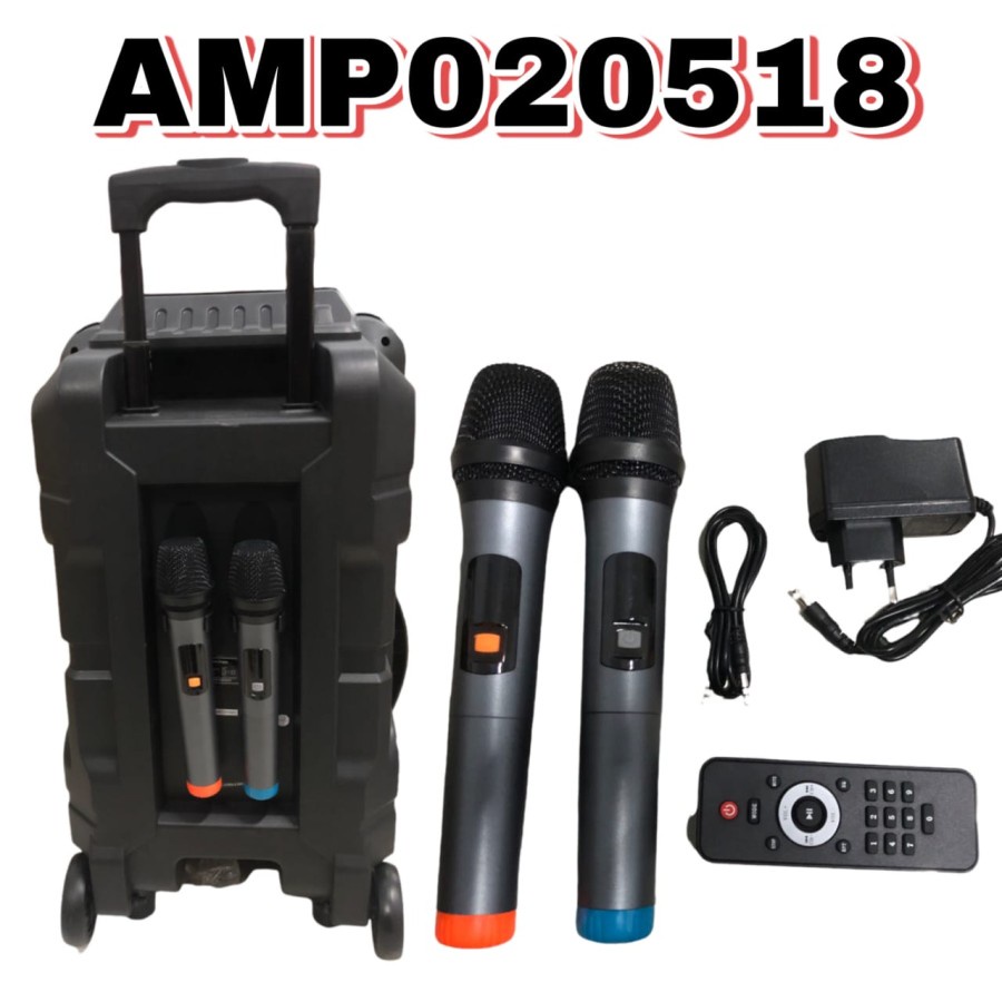 SPEAKER AMPLIMEETING BLUETOOTH ADVANCE K-1507 K 1507 BONUS 2 MIC MICROPHONE WIRELESS SPEAKER PORTABLE EXTRA BASS