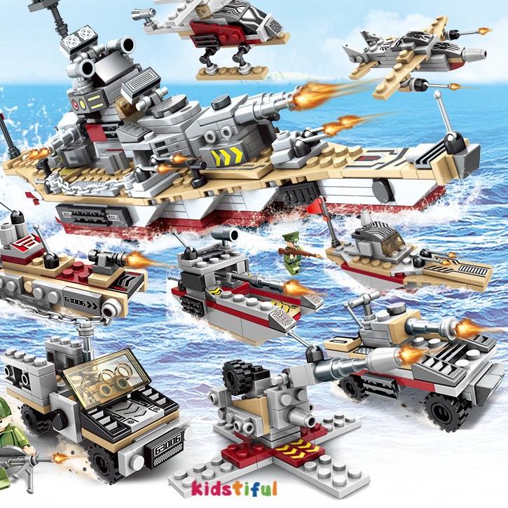 Telah Hadir.. 500Pcs Kapal Perang Warship Blok Mainan Lego Murah Polisi Kota Mainan Anak Laki-Laki