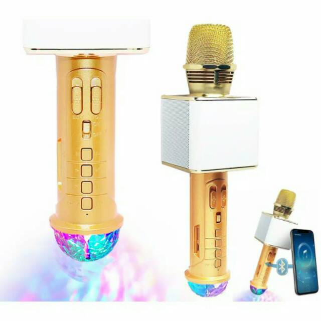 MIC KARAOKE BLUETOOTH SD 09L WIRELESS/MIKROPON SMULE SPEAKER LAMPU DISCO/MICROPHONE PORTABLE SDRD