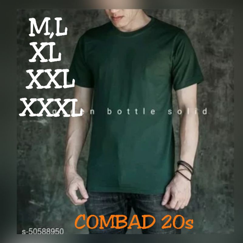 KAOS PRIA Kaos Polos HIJAU LUMUT COMBAD 20s T-Shirt JUMBO ALL SIZE Kaos Jumbo Pria Wanita / COMBAD 2