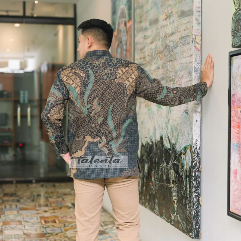 Baju Kemeja batik pria cowok cowo lengan panjang pendek pekalongan solo seragam keris premium G03