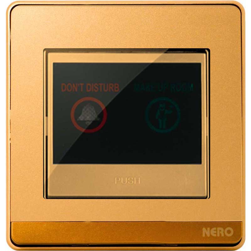 DECORA Q772-Gold Entrance Bell Press &amp; Message Indicators with DND + MUR Symbol NERO