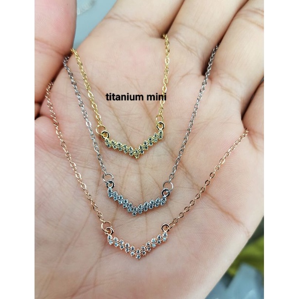 Kalung Fuji v Titanium asli, tidak luntur,koleksi NBC.medan