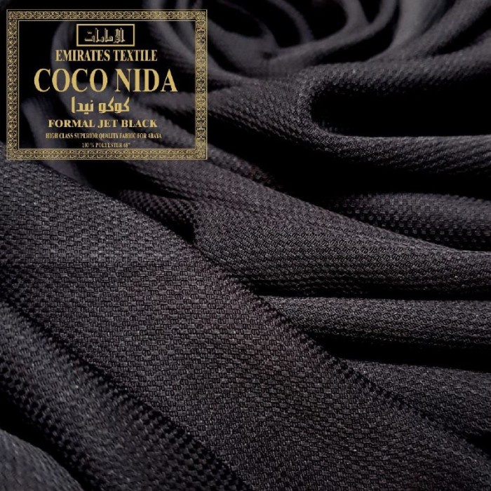 TERBARU     Kain Coco Nida Formal Jet Black Emirate Textille