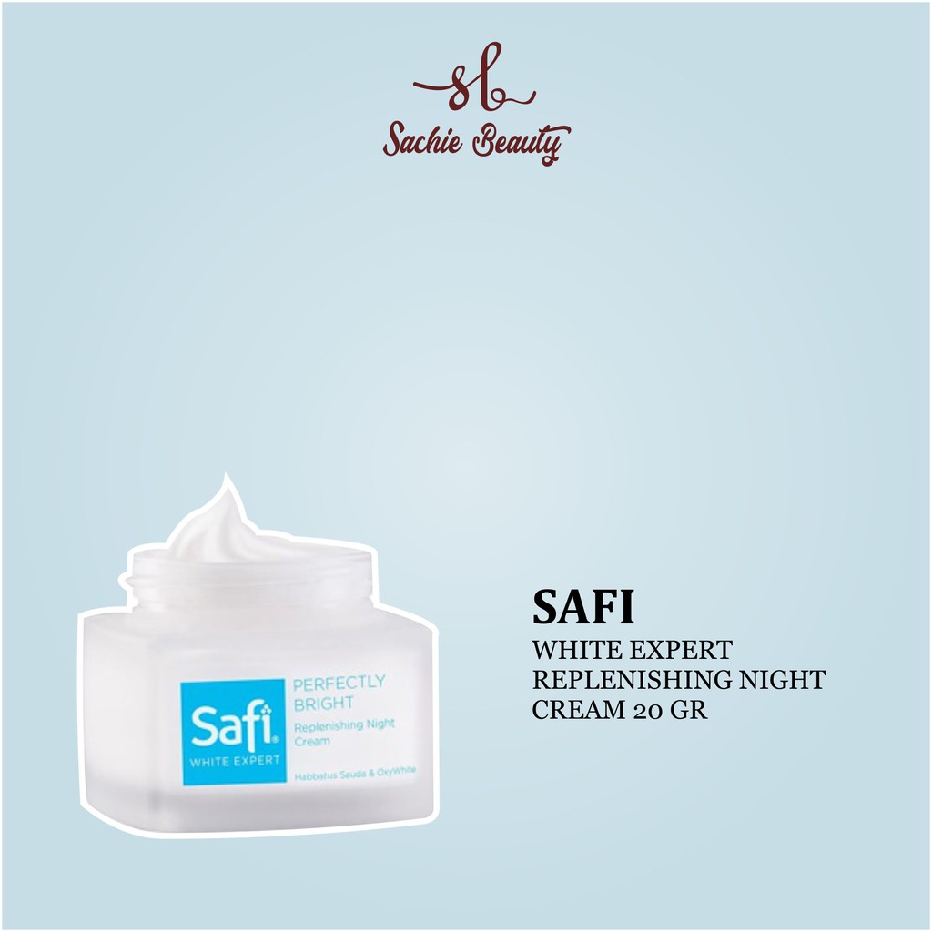 Safi White Expert Replenishing Night Cream 20 gr/Pelembab Wajah /Pencerah Wajah/ Cream Malam/Bandung