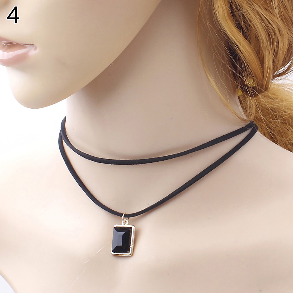 OneWorld@ Pendant Double Layers Chain Choker Short Necklace