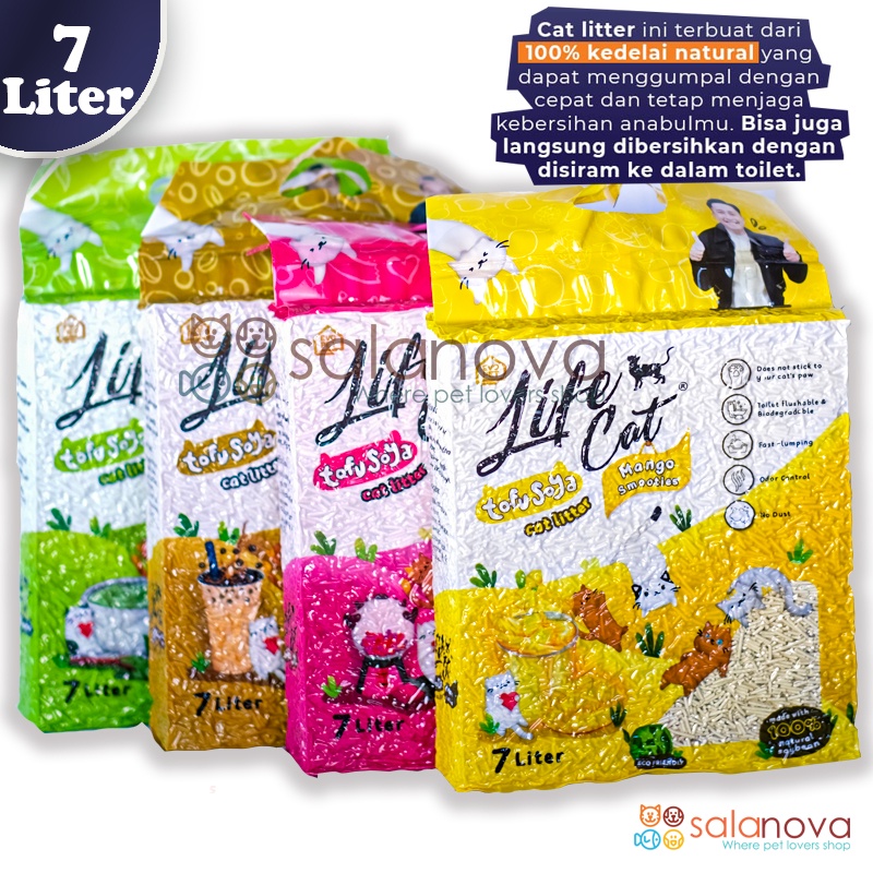 Life Cat Tofu Soya Pasir Kucing Gumpal Wangi 7 Liter