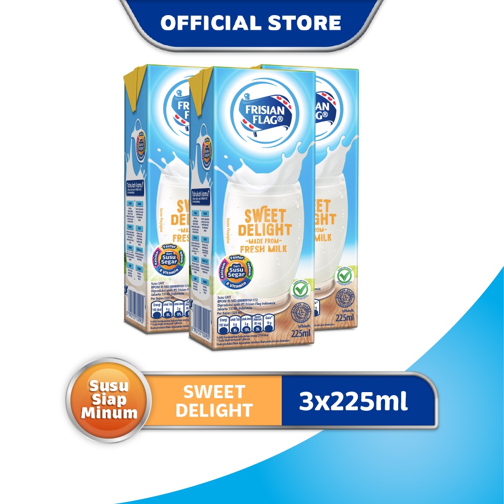 Promo Harga Frisian Flag Susu UHT Purefarm Sweet Delight 225 ml - Shopee