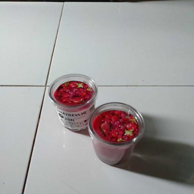 1.lilin Aromaterapi Strawberry,berry W/ Gelas 7 Cm,lilin Aroma Murah