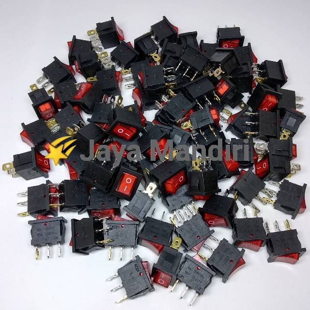 Saklar rocker switch kecil lampu 3 pin