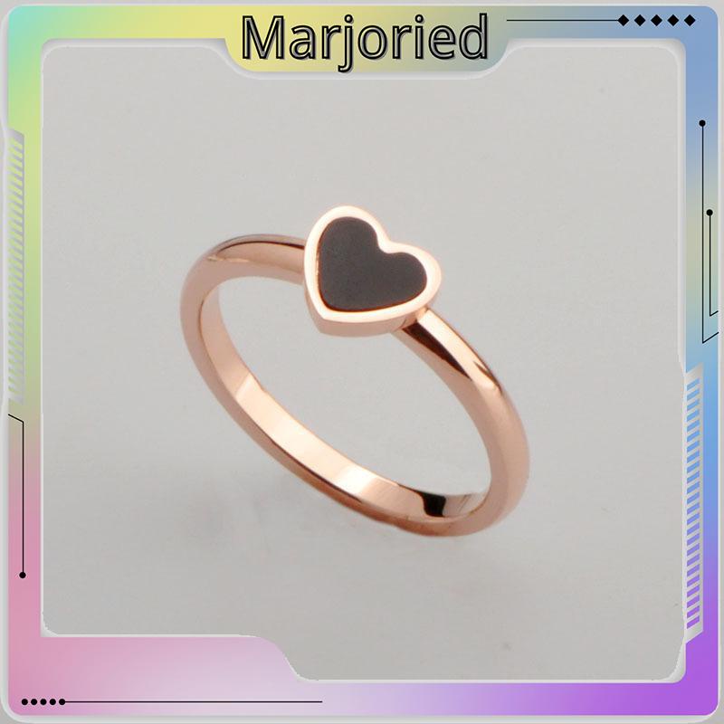 Korean Cinta Hati Cincin Titanium Lapisan Emas Model  Rose Gold-MJD