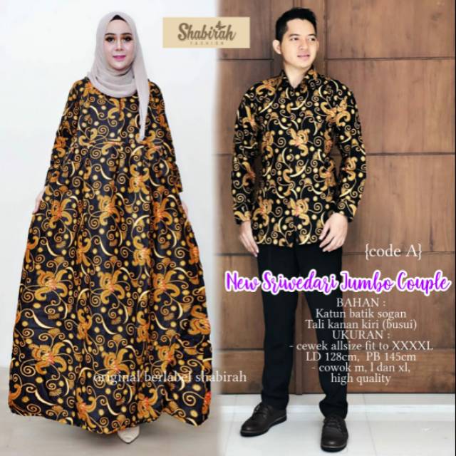 Couple Gamis Batik Super Jumbo Sriwedari