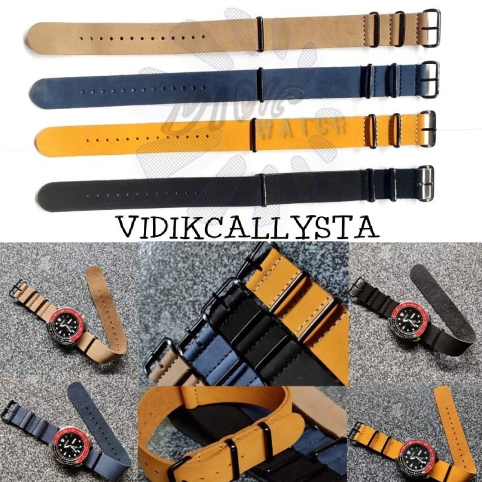 Tali jam Tangan Strap Zulu Nato 20mm 22mm Kulit Asli Classic 20 22