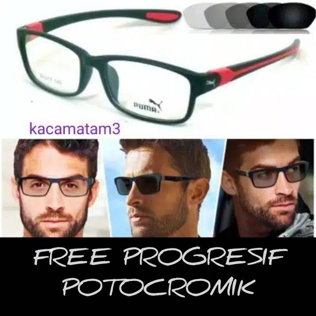 kacamata lensa progresif photocromic atau bisa buat jauh dekat jalan dan baca juga bisa berubah warna jika kena panas matahari tulis saja pesanan kaka di catatan saat order free box lap cairan pembersih kode 833 size 52-18-140