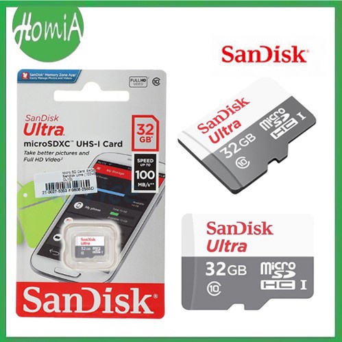 Sandisk Ultra Micro SD 32GB 100Mbps CLASS 10 MicroSDHC MicroSD Memory Card